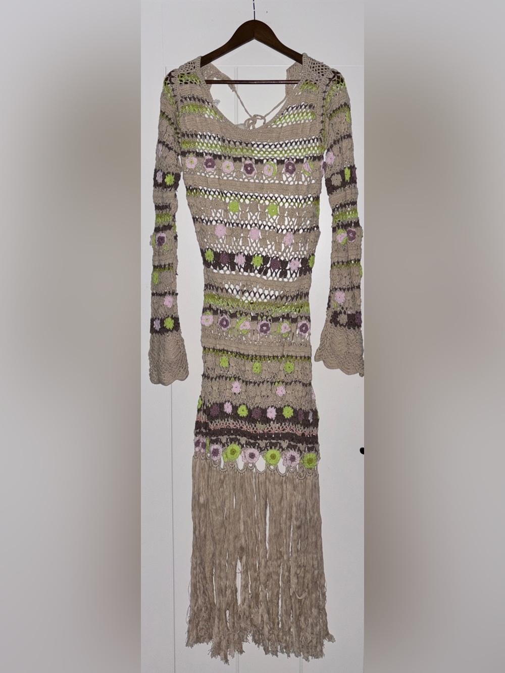 Free People Bali Mill Crochet Tunic Dress Women XL Tropical Getaway Resort NEW